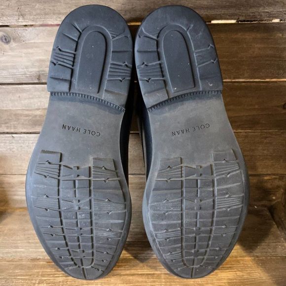 Mens Cole Haan Stanton Black‎ Leather Plain Toe Oxford Dress Shoes Size 11 M GUC - Picture 5 of 6